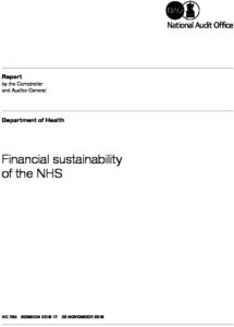 Financial sustainability of the NHS