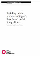Building public understanding of health and health inequalities