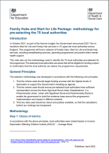 Family Hubs and Start for Life Package: methodology for pre-selecting the 75 local authorities