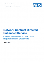 Network Contract Directed Enhanced Service: Contract specification 2022/23 – PCN Requirements and Entitlements