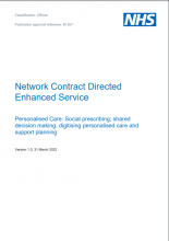 Network Contract Directed Enhanced Service Personalised Care: Social prescribing; shared decision making; digitising personalised care and support planning
