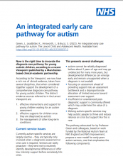 An integrated early care pathway for autism