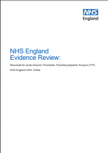 NHS England Evidence Review: Rituximab for acute immune Thrombotic Thrombocytopaenic Purpura (TTP)