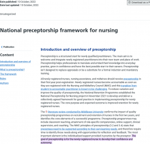 National preceptorship framework for nursing