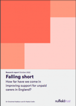Falling short: How far have we come in improving support for unpaid carers in England?