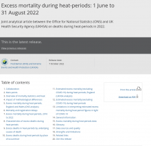 Excess mortality during heat-periods: 1 June to 31 August 2022