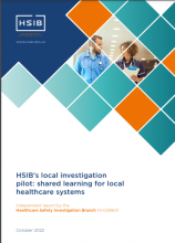 Healthcare Safety Investigation Branch (HSIB) local investigation pilot: Shared learning for local healthcare systems