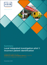 Summary: Local integrated investigation pilot 1: Incorrect patient identification