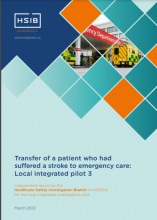 Local integrated investigation pilot 3: Transfer of a patient who had suffered a stroke to emergency care
