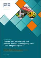 Summary: Local integrated investigation pilot 3: Transfer of a patient who had suffered a stroke to emergency care