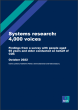 Systems research: 4,000 voices Findings from a survey with people aged 65 years and older conducted on behalf of CQC