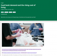 Food bank demand and the rising cost of living
