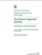 The future of general practice: Fourth Report of Session 2022–23: Report, together with formal minutes relating to the report