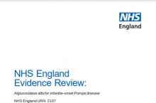 NHS England Evidence Review: Alglucosidase alfa for infantile-onset Pompe disease