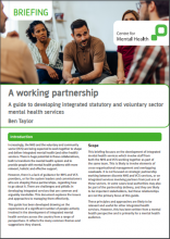 A working partnership: A guide to developing integrated statutory and voluntary sector mental health services