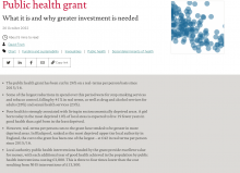 Public health grant: What it is and why greater investment is needed