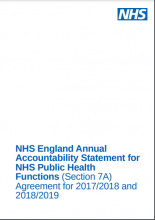 NHS England Annual Accountability Statement for NHS Public Health Functions (Section 7A) Agreement for 2017/2018 and 2018/2019