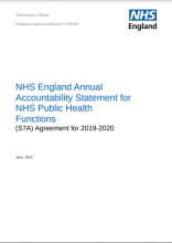 NHS England Annual Accountability Statement for NHS Public Health Functions (S7A) Agreement for 2019-2020