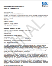 Clinical panel report: Nebulised liposomal amikacin