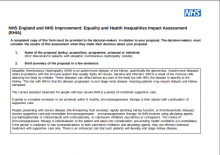 Equality and Health Inequalities Impact Assessment (EHIA): Rituximab for idiopathic membranous nephropathy (adults)