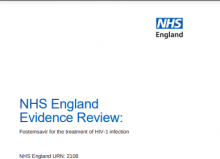 NHS England Evidence Review: Fostemsavir for the treatment of HIV-1 infection