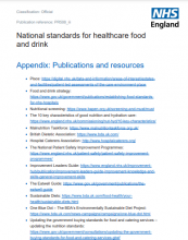 National standards for healthcare food and drink: Publications and resources