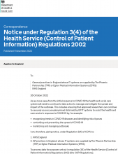 Notice Under Regulation 3(4) Of The Health Service (Control Of Patient Information) Regulations 2002 - GOV UK