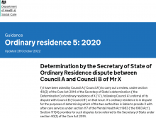 Guidance Ordinary residence 5: 2020