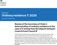 Guidance Ordinary residence 7: 2020