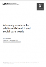 Advocacy services for adults with health and social care needs NICE guideline [NG227]