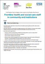 Cold Weather Plan for England: Action cards for Cold Weather Alert Service: Frontline health and social care staff in community and institutions