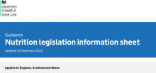 Guidance: Nutrition legislation information sheet