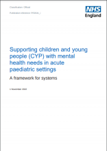 Supporting children and young people (CYP) with mental health needs in acute paediatric settings: A framework for systems