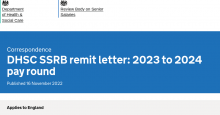 DHSC SSRB remit letter: 2023 to 2024 pay round