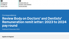 Review Body On Doctors' And Dentists' Remuneration Remit Letter  2023 To 2024 Pay Round - GOV UK