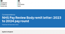 NHS Pay Review Body remit letter: 2023 to 2024 pay round