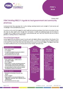 PSNC Briefing 080/17: A guide to local government and community pharmacy