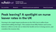 Peak leaving?: a spotlight on nurse leaver rates in the UK