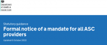 Formal Notice Of A Mandate For All ASC Providers - GOV UK