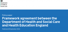 Framework agreement between Department of Health and Social Care and Health Education England 2022 to 2025