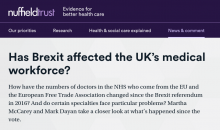 Has Brexit affected the UK’s medical workforce?