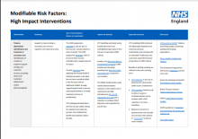 Modifiable Risk Factors: High Impact Interventions