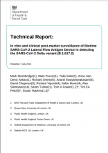 Technical Report: In vitro and clinical post-market surveillance of Biotime SARS-CoV-2 Lateral Flow Antigen Device in detecting the SARS-CoV-2 Delta variant (B.1.617.2)