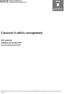 Cataracts in adults: management: NICE guideline [NG77]