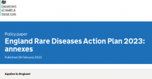 England Rare Diseases Action Plan 2023: annexes