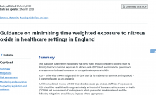 Guidance on minimising time weighted exposure to nitrous oxide in healthcare settings in England