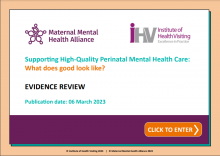 Supporting High-Quality Perinatal Mental Health Care: What does good look like?: Evidence Review