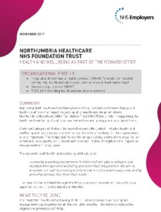 Northumbria Healthcare NHS Foundation Trust: Health and wellbeing as part of the reward offer
