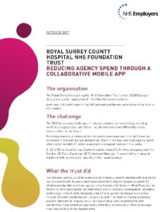 Royal Surrey County Hospital NHS Foundation Trust: Reducing agency spend through a collaborative mobile app