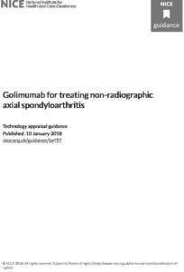 Golimumab for treating non-radiographic axial spondyloarthritis: Technology appraisal guidance [TA497]
